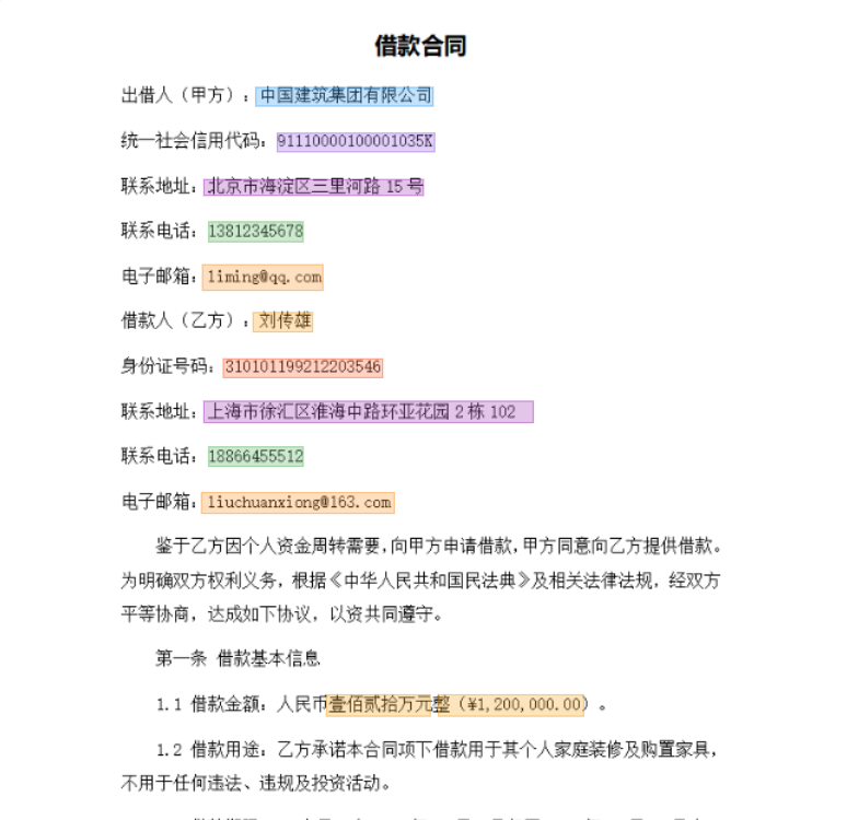 原文 - 扫描件PDF中的借款合同，出借方、借款人、金额清晰可见